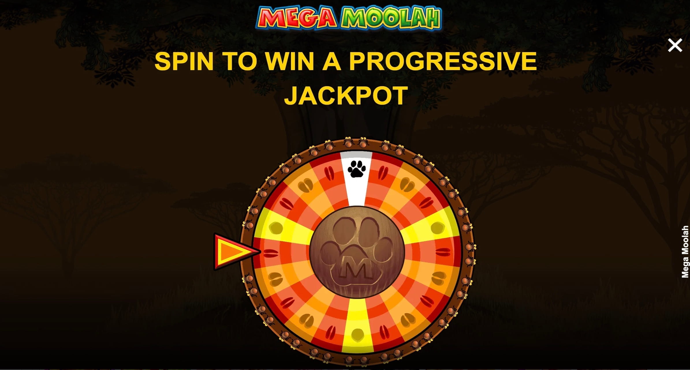 Mega Moolah reels and safari symbols in a casino lobby